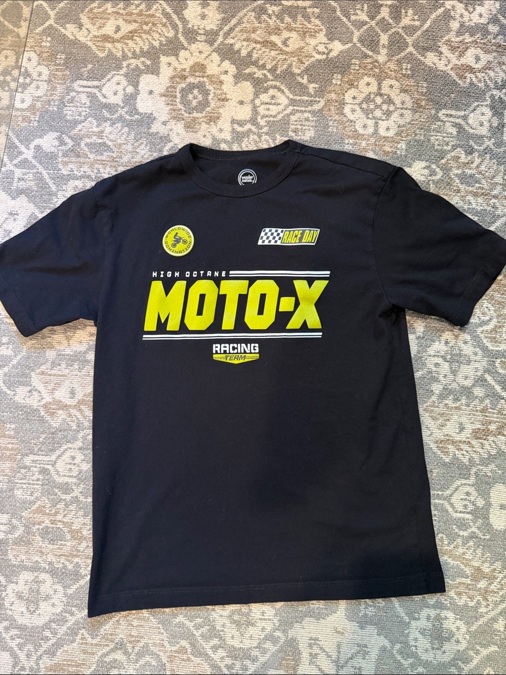 Youth Moto-X High Octane Racing Graphic T-Shirt - Black/Yellow size large 10/12